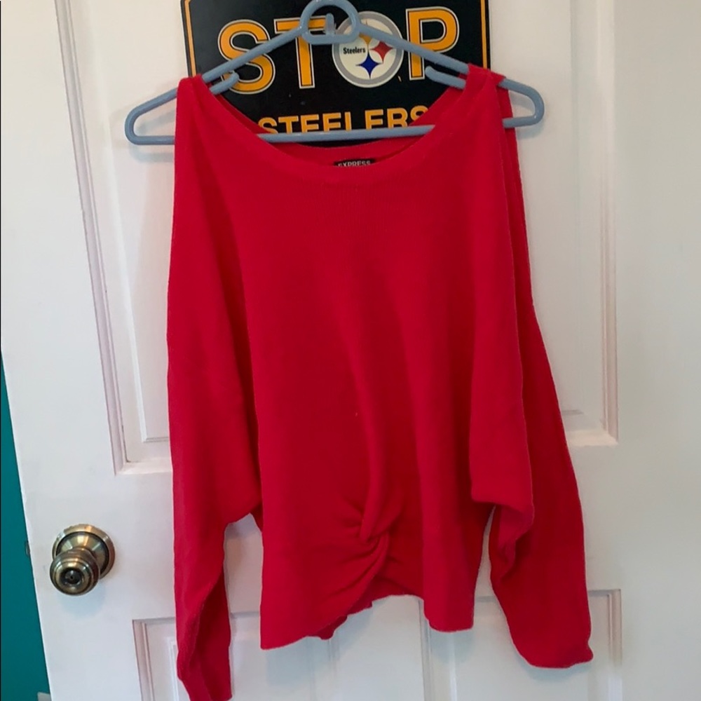 Cut out shoulder sweater